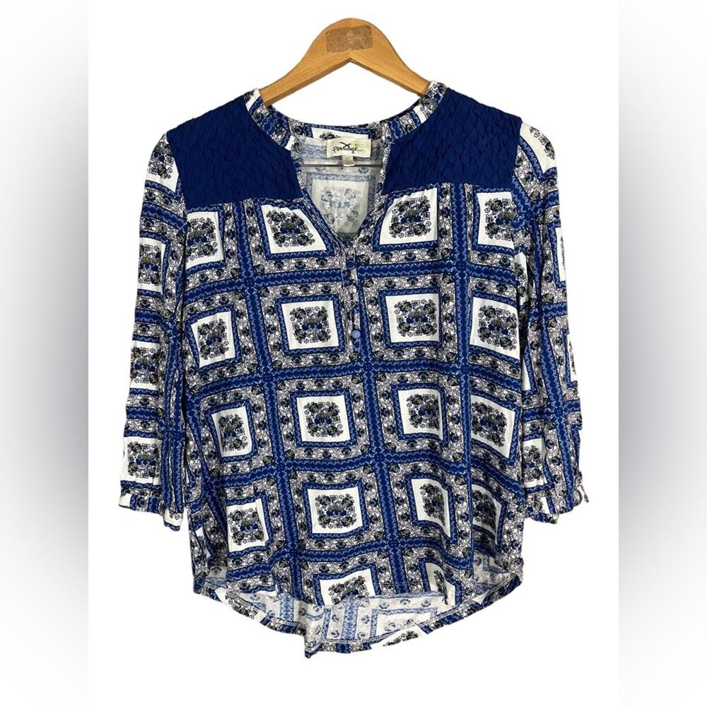 Anthropologie Porridge Belmar Patchwork Blouse Top Women’s SIZE XS Cottagecore